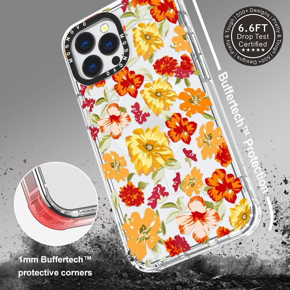 70s Boho Yellow Flower Phone Case - iPhone 13 Pro Max Case - MOSNOVO