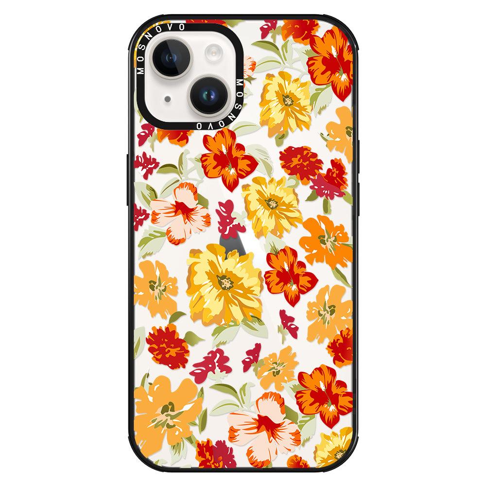 70s Boho Yellow Flower Phone Case - iPhone 14 Plus Case - MOSNOVO
