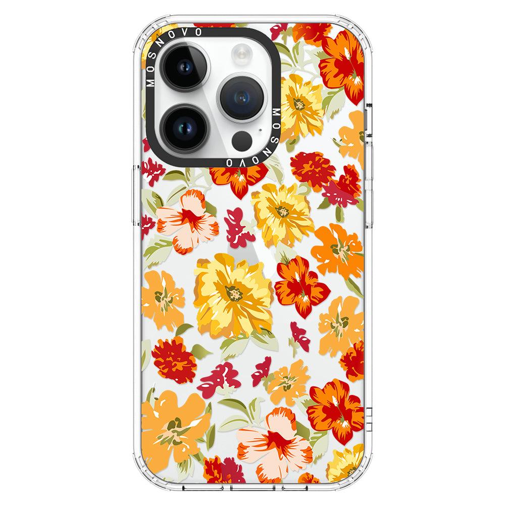 70s Boho Yellow Flower Phone Case - iPhone 14 Pro Case - MOSNOVO