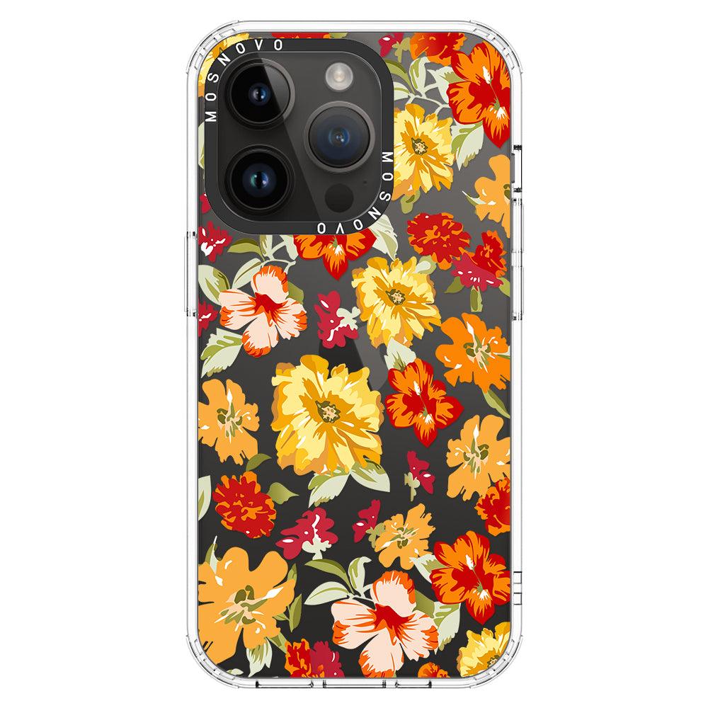 70s Boho Yellow Flower Phone Case - iPhone 14 Pro Case - MOSNOVO