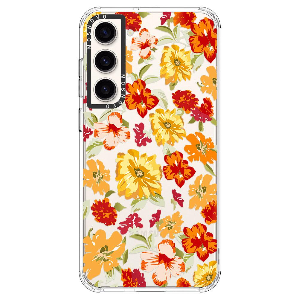 70s Boho Yellow Flower Phone Case - Samsung Galaxy S23 Case - MOSNOVO