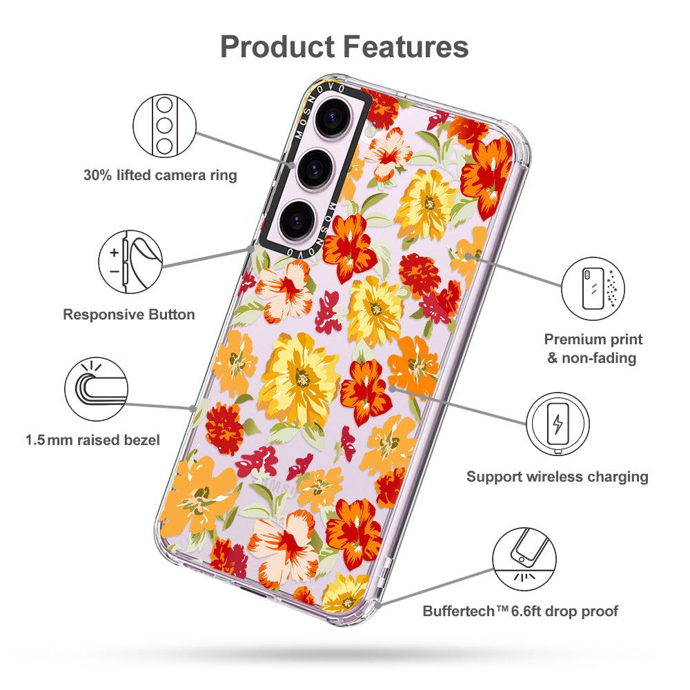 70s Boho Yellow Flower Phone Case - Samsung Galaxy S23 Case - MOSNOVO