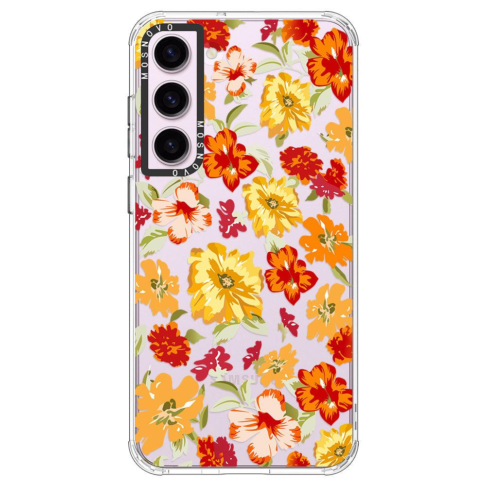 70s Boho Yellow Flower Phone Case - Samsung Galaxy S23 Case - MOSNOVO