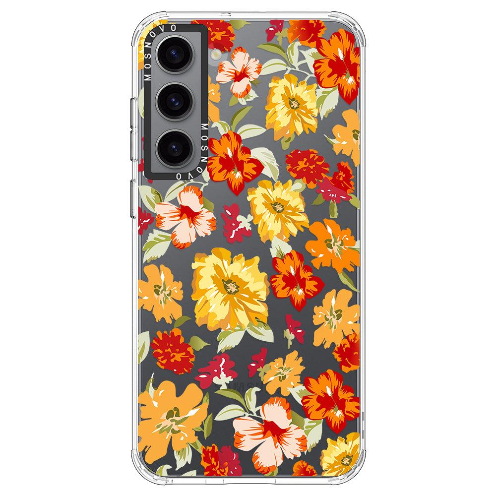 70s Boho Yellow Flower Phone Case - Samsung Galaxy S23 Case - MOSNOVO