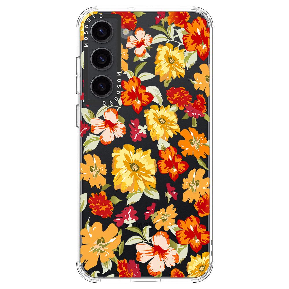 70s Boho Yellow Flower Phone Case - Samsung Galaxy S23 Case - MOSNOVO