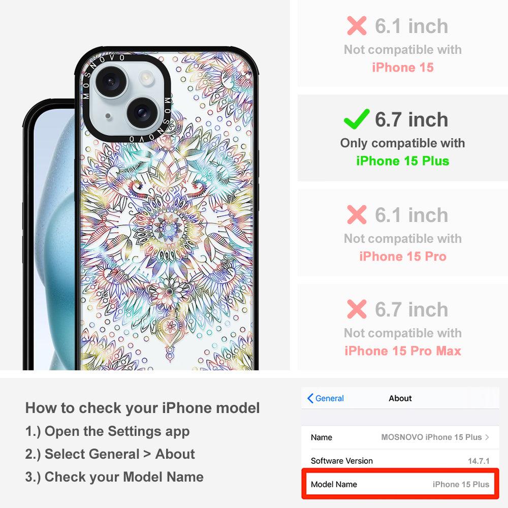 Rainbow Mandala Phone Case - iPhone 15 Plus Case - MOSNOVO