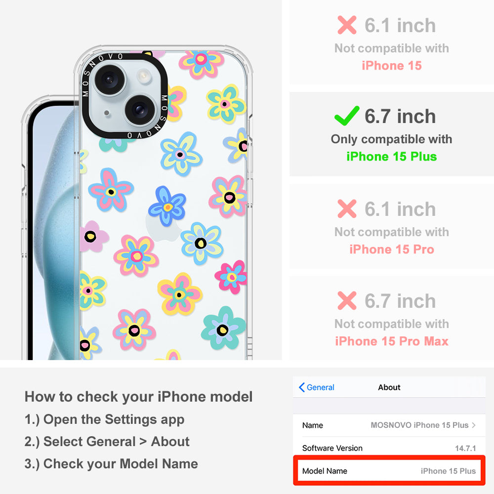 Groovy Flower Phone Case - iPhone 15 Plus Case - MOSNOVO