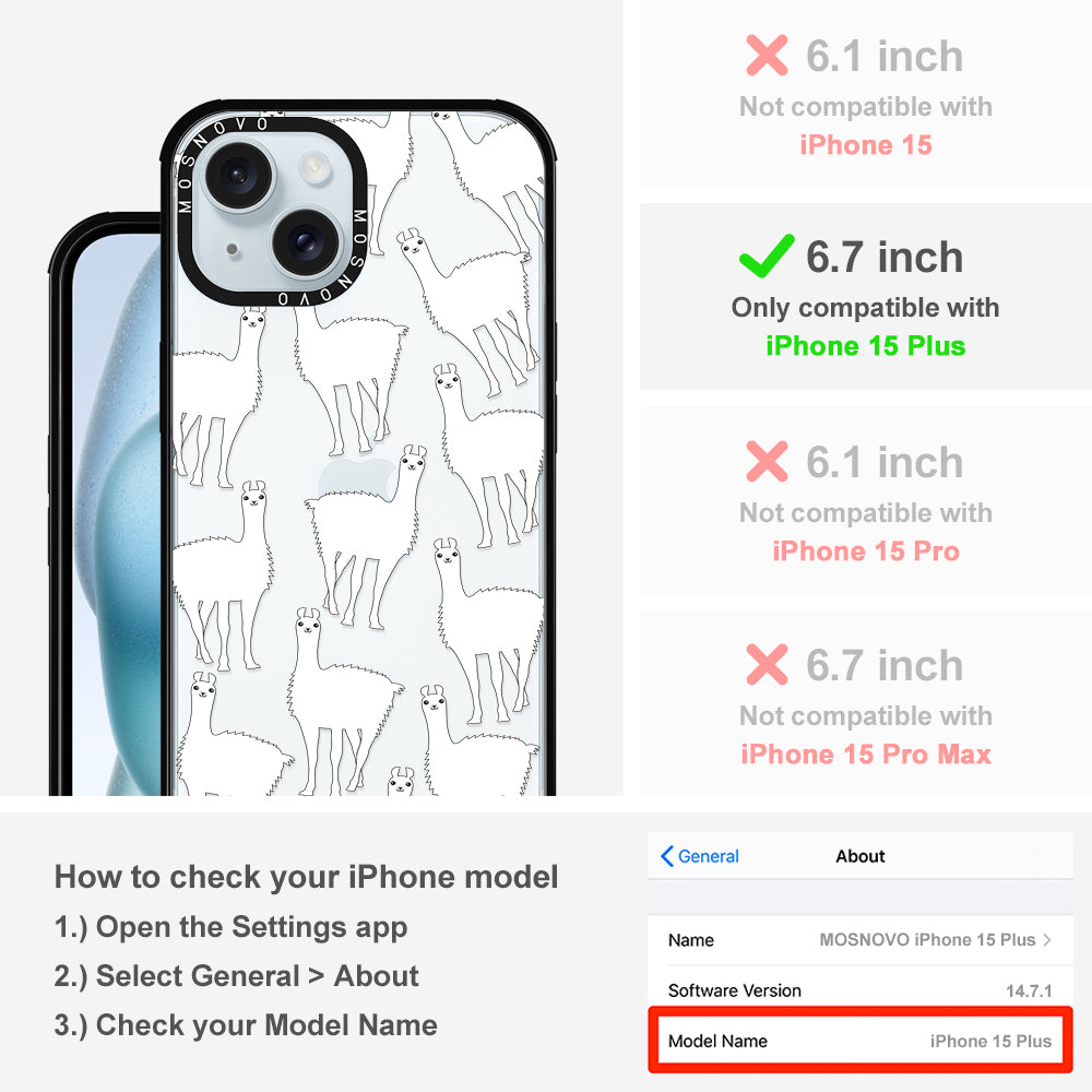 Llama Phone Case - iPhone 15 Plus Case - MOSNOVO