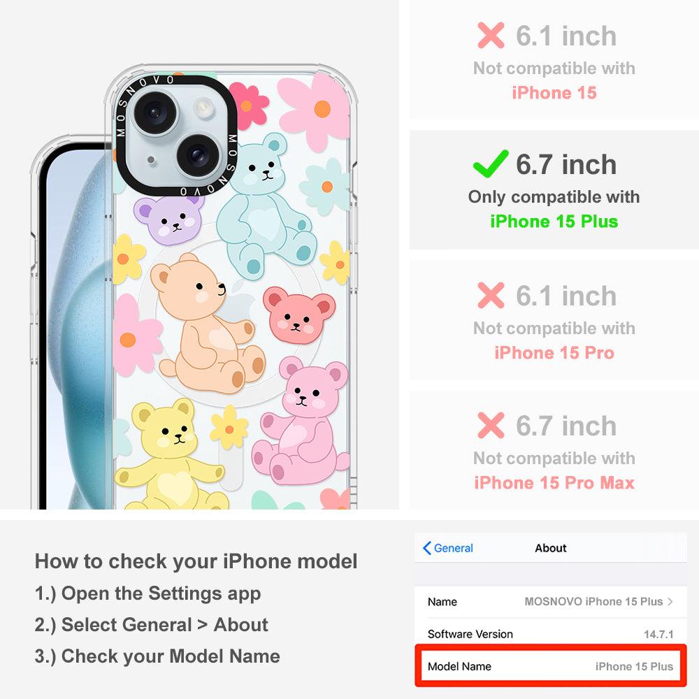 Cute Teddy Bear Phone Case - iPhone 15 Plus Case - MOSNOVO