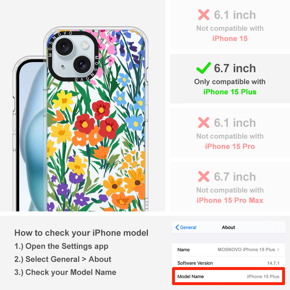 Spring Botanical Flower Floral Phone Case - iPhone 15 Plus Case - MOSNOVO