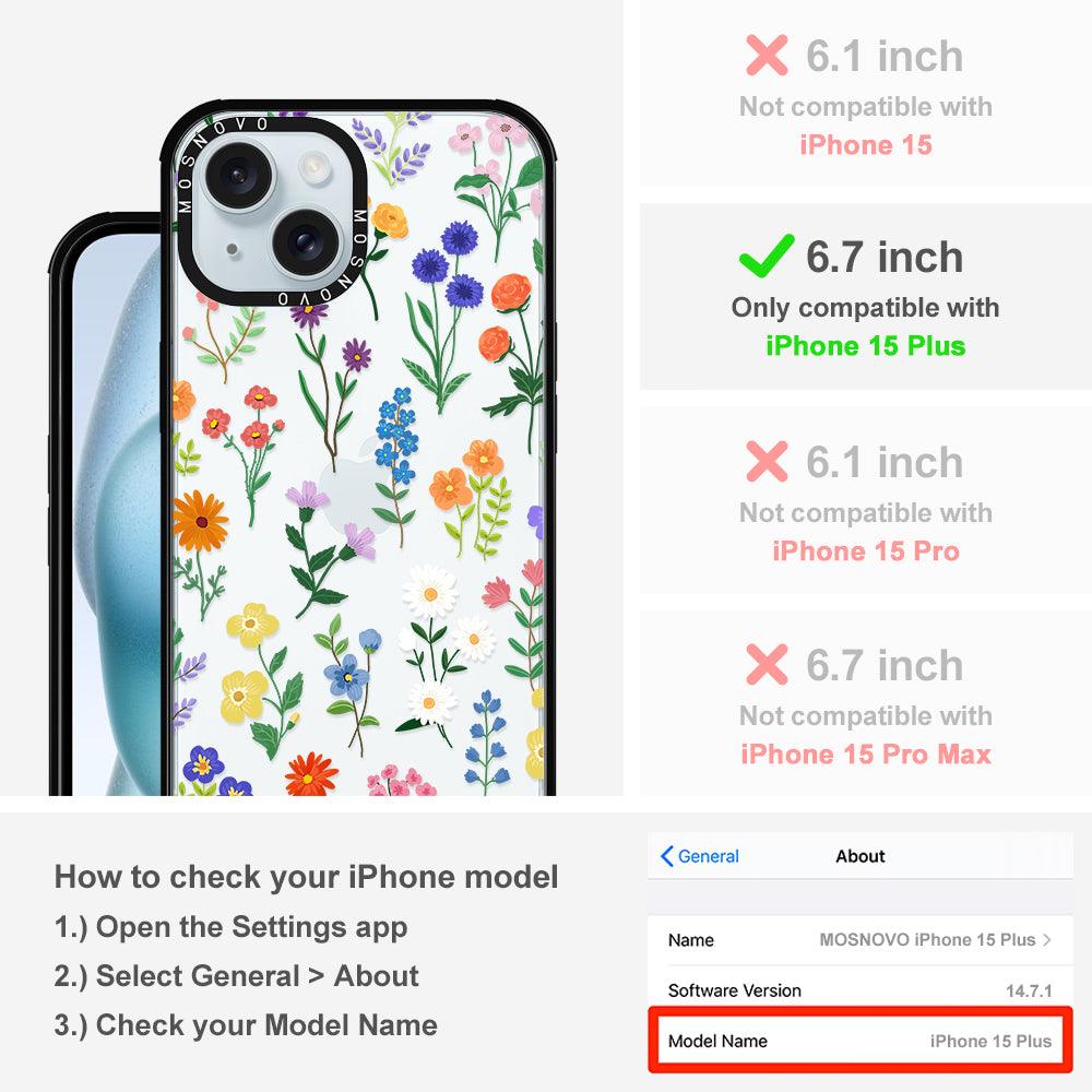 Botanical Floral Phone Case - iPhone 15 Plus Case - MOSNOVO
