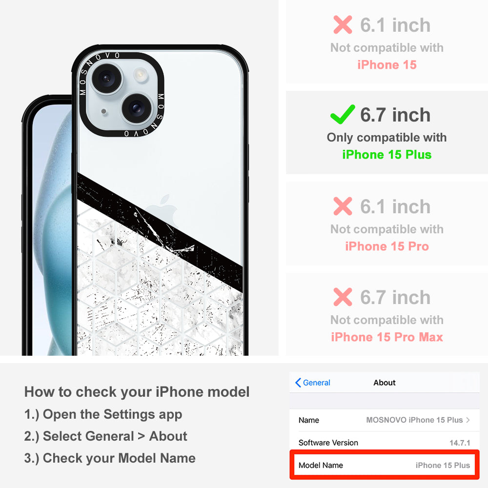 Marble Block Art Phone Case - iPhone 15 Plus Case - MOSNOVO