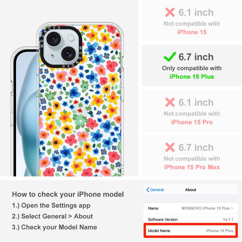 Lovely Floral Flower Phone Case - iPhone 15 Plus Case - MOSNOVO