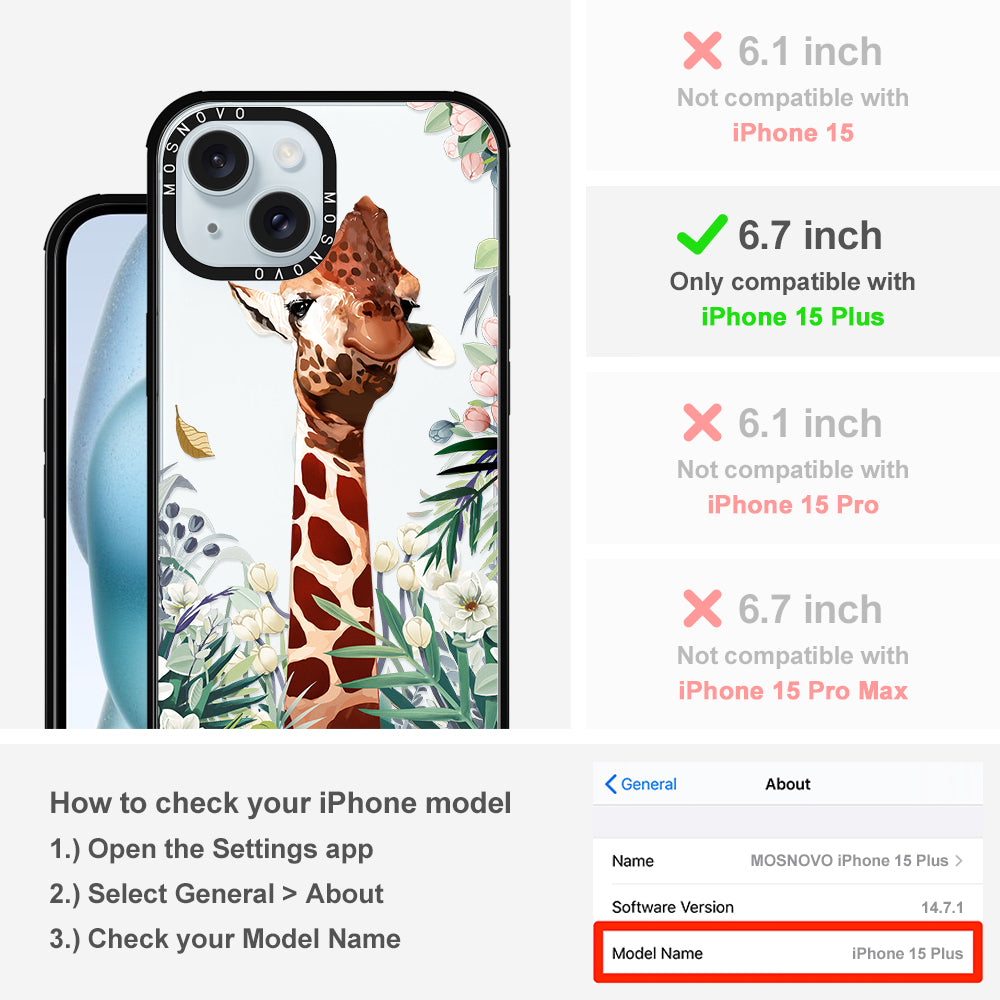 Giraffe In The Garden Phone Case - iPhone 15 Plus Case - MOSNOVO