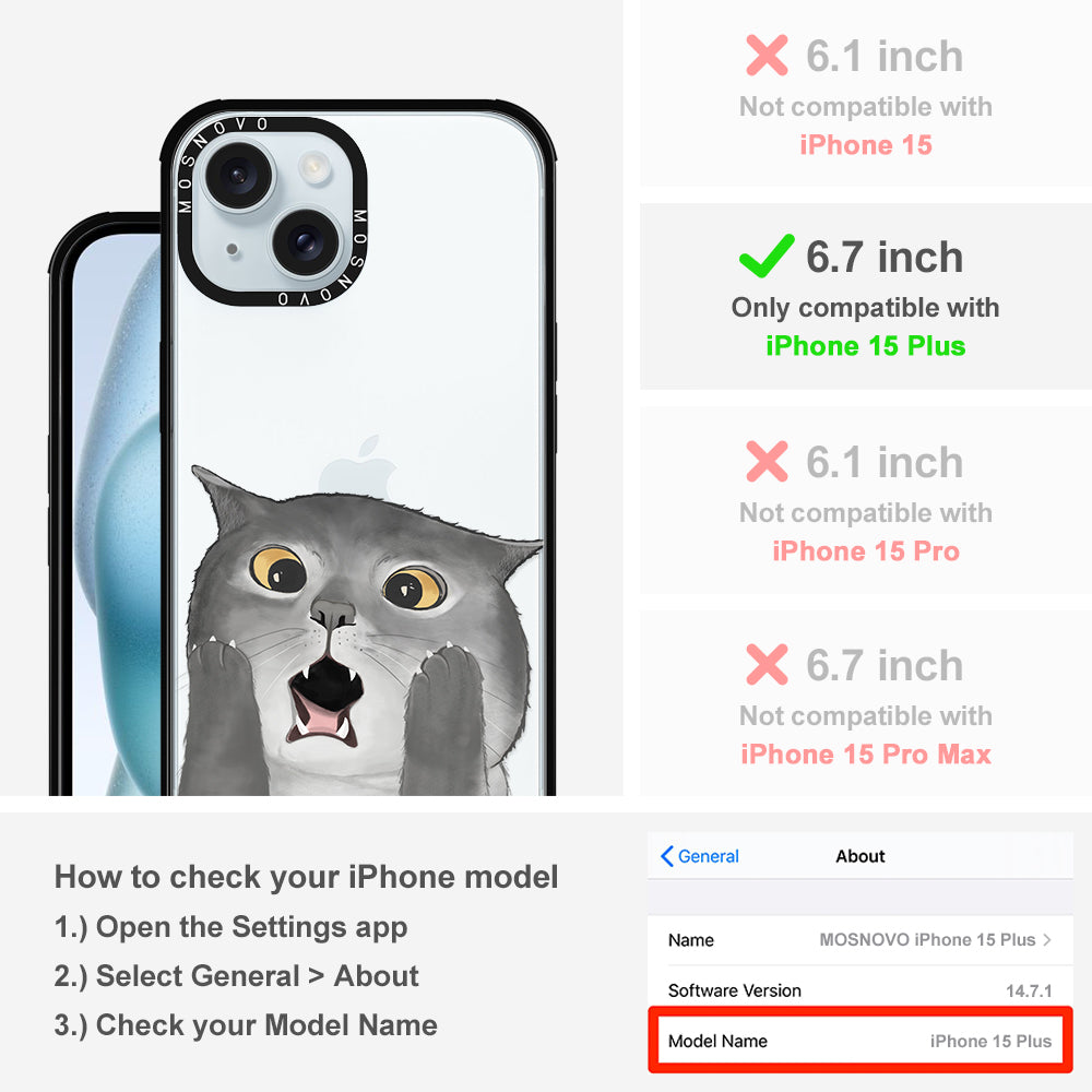 OMG Cat Phone Case - iPhone 15 Plus Case - MOSNOVO