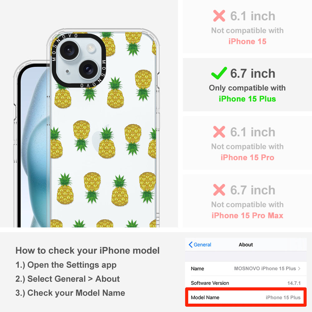 Cute Pineapples Phone Case - iPhone 15 Plus Case - MOSNOVO