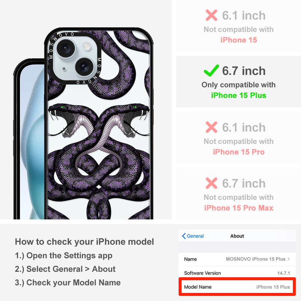 Mystery Snake Phone Case - iPhone 15 Plus Case - MOSNOVO