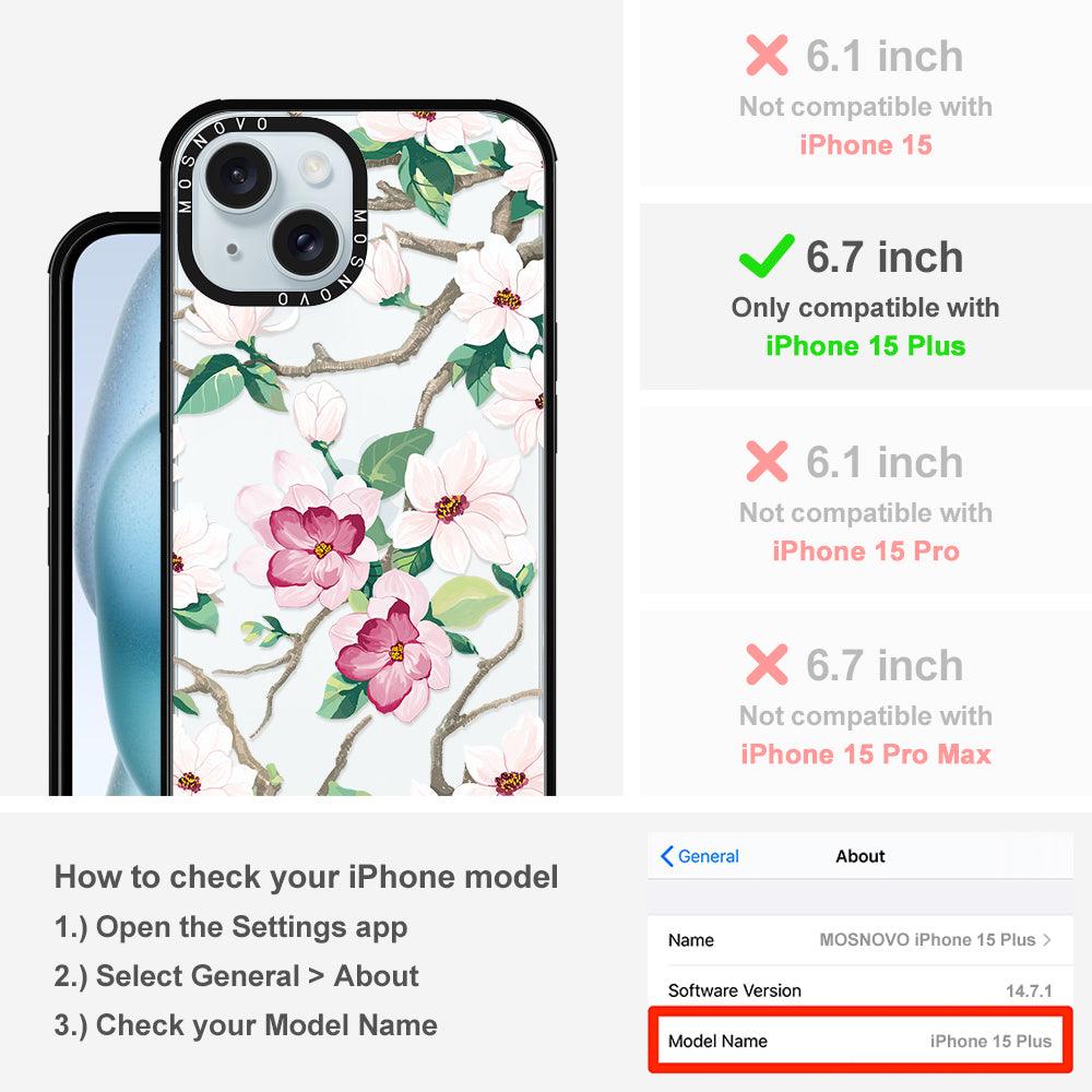 Magnolia Phone Case - iPhone 15 Plus Case - MOSNOVO