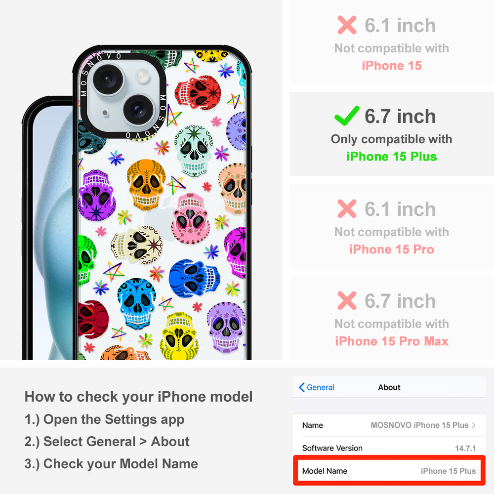 Skull Phone Case - iPhone 15 Plus Case - MOSNOVO