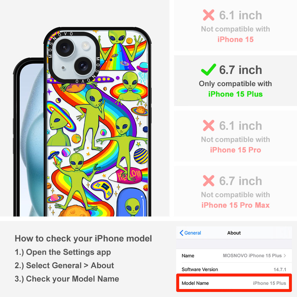 Funny Alien Phone Case - iPhone 15 Plus Case - MOSNOVO
