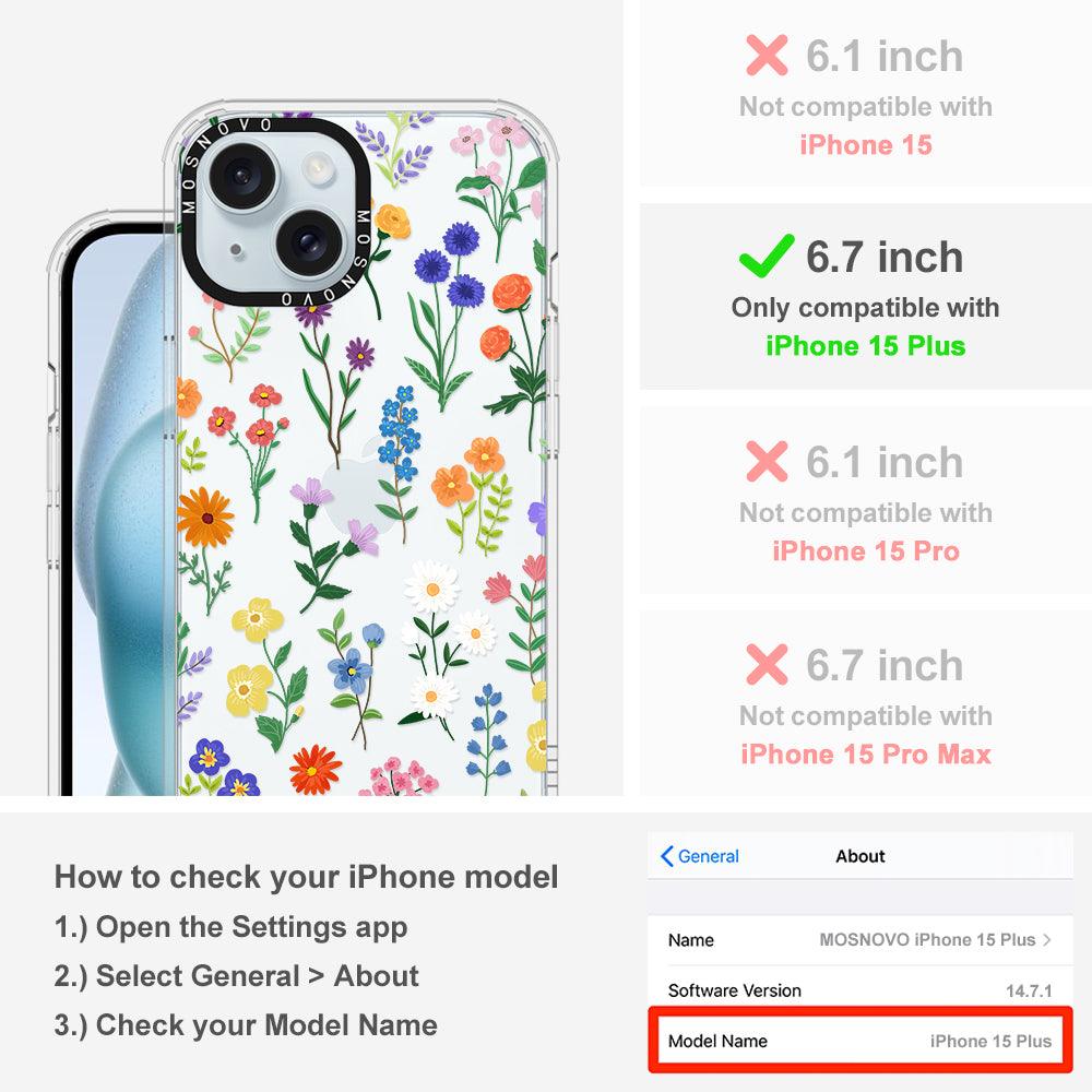 Botanical Floral Phone Case - iPhone 15 Plus Case - MOSNOVO