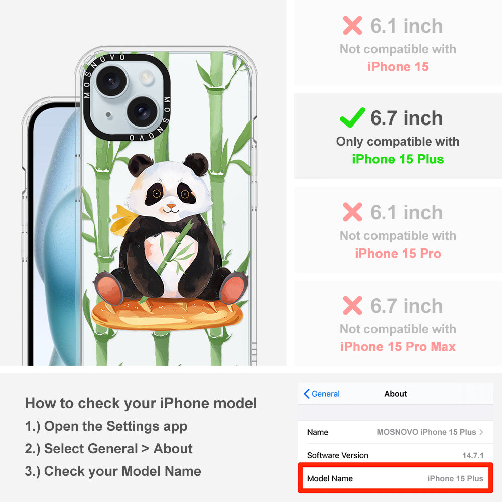 Bamboo Panda Phone Case - iPhone 15 Plus Case - MOSNOVO