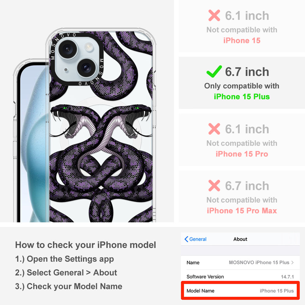 Mystery Snake Phone Case - iPhone 15 Plus Case - MOSNOVO