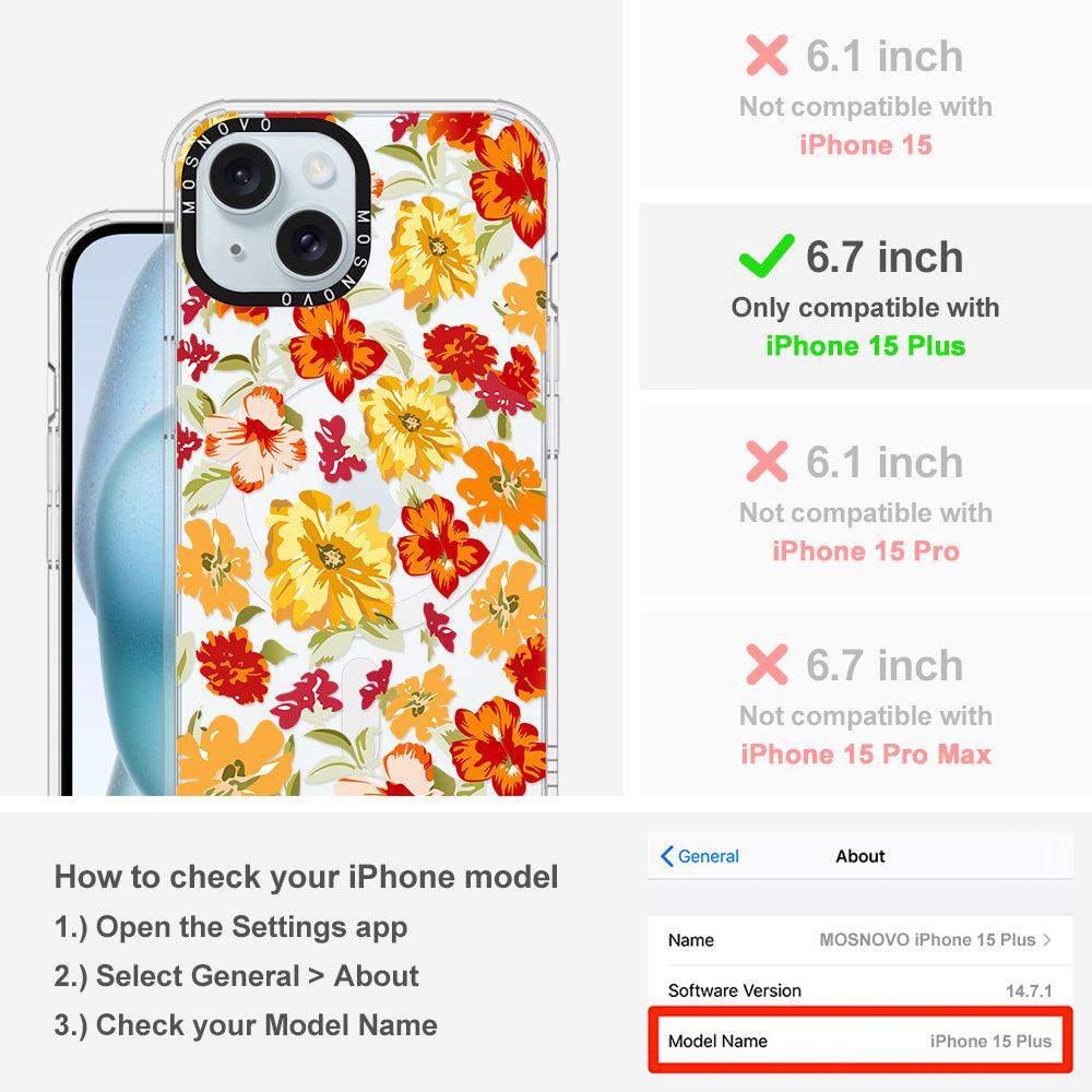 70s Boho Yellow Flower Phone Case - iPhone 15 Plus Case - MOSNOVO
