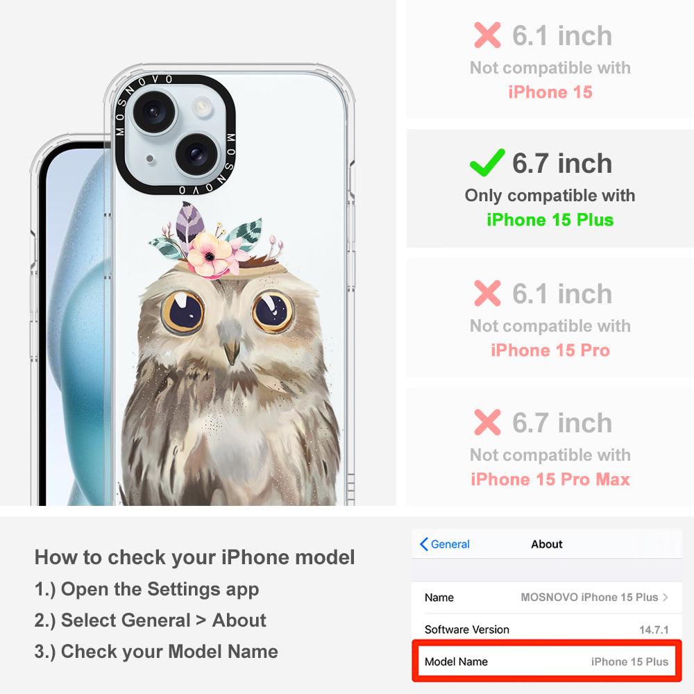 Cute Owl Phone Case - iPhone 15 Plus Case - MOSNOVO