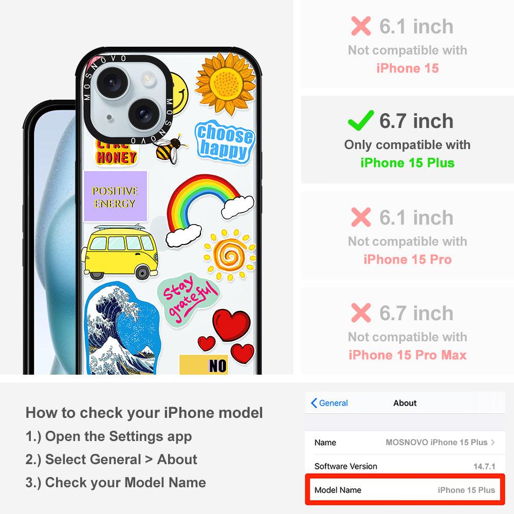 Happy Vibes Phone Case - iPhone 15 Plus Case - MOSNOVO
