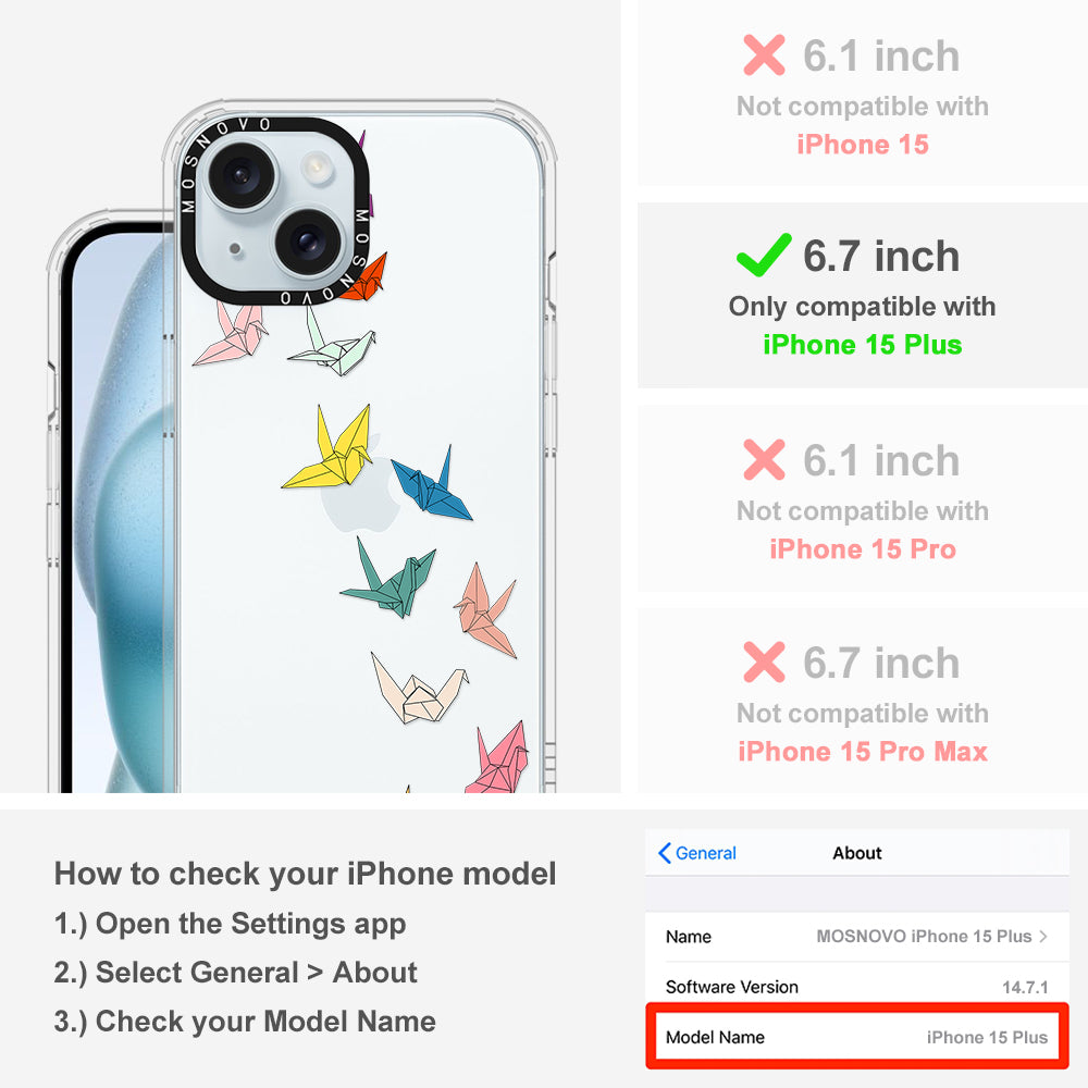 Paper Crane Phone Case - iPhone 15 Plus Case - MOSNOVO