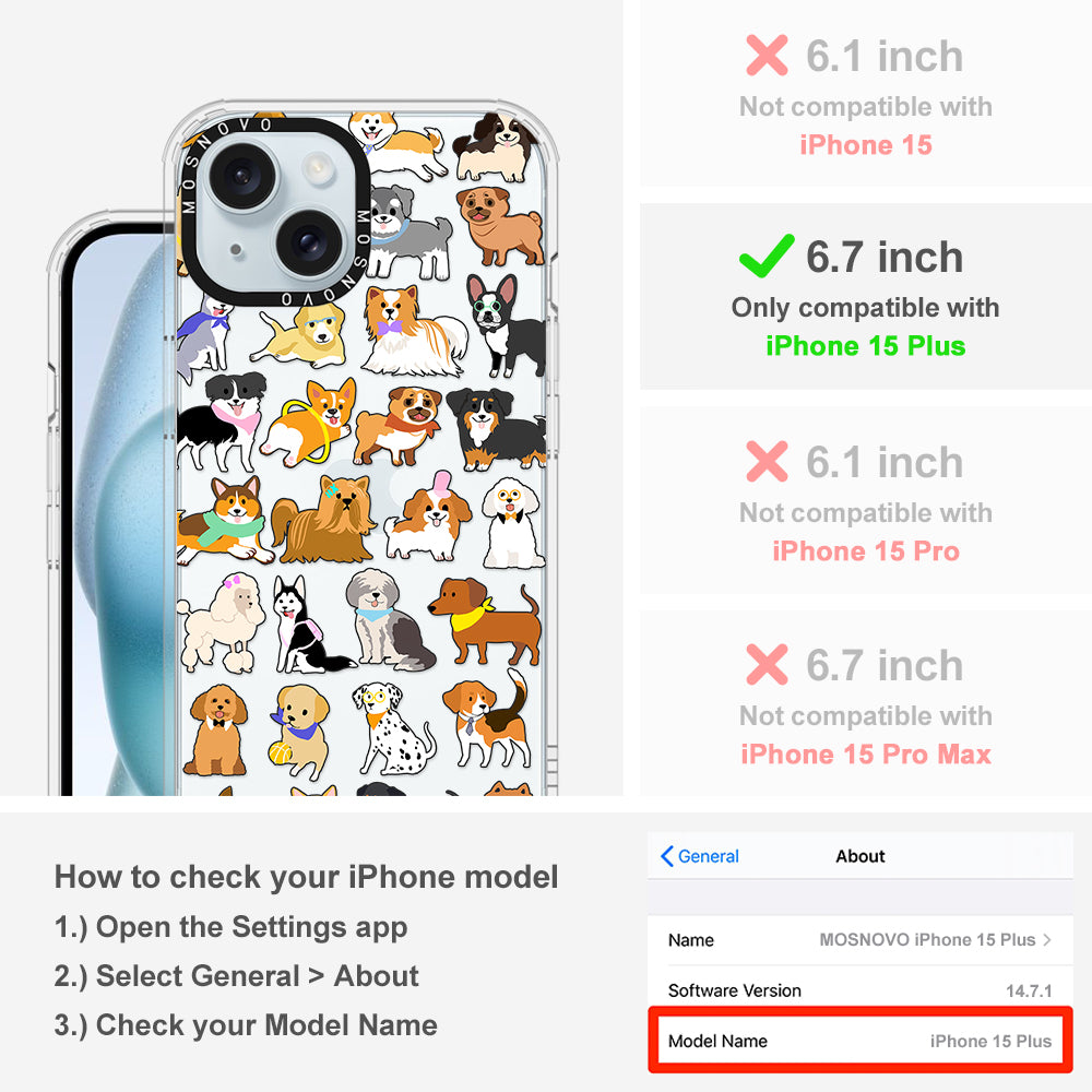 Cute Puppy Phone Case - iPhone 15 Plus Case - MOSNOVO