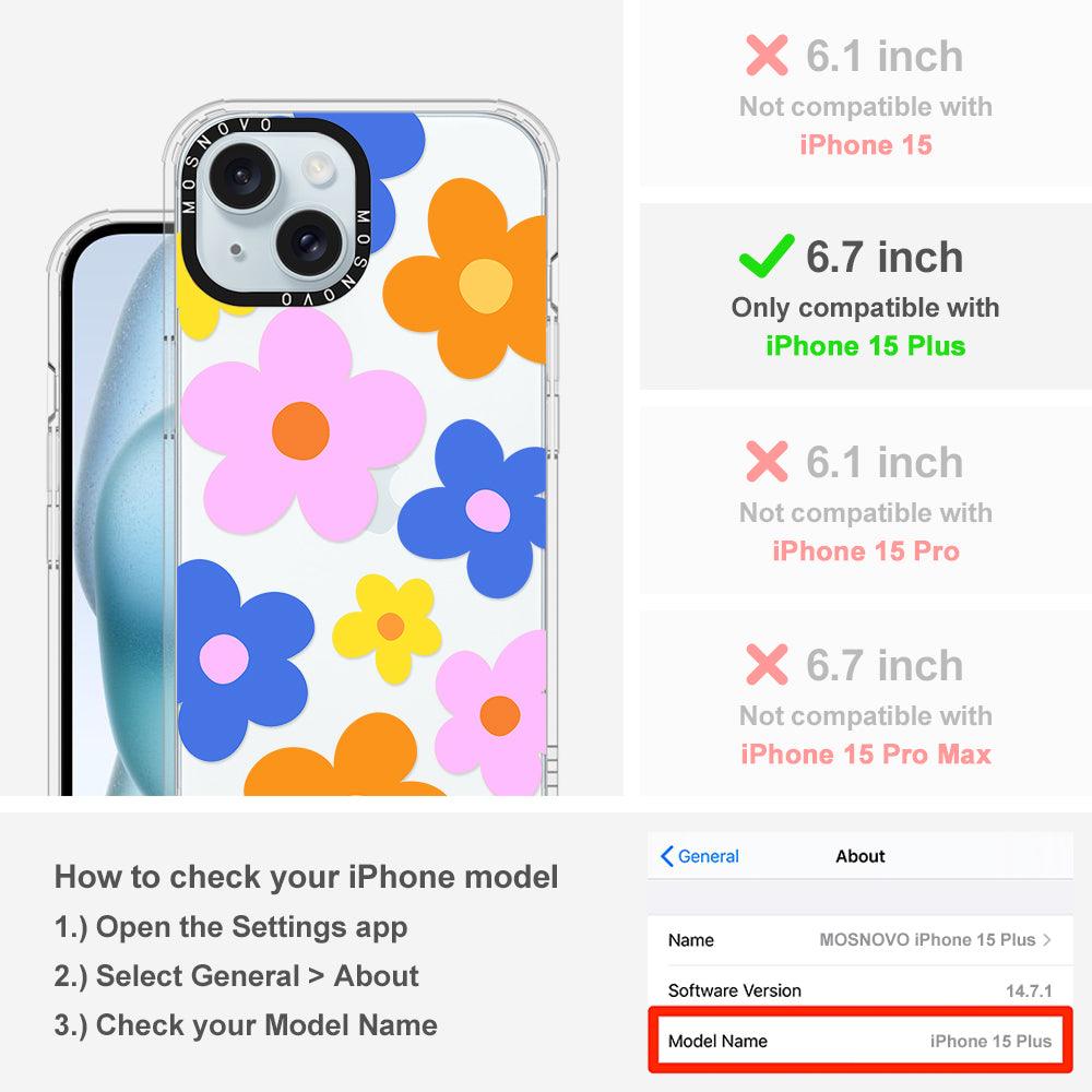 60's Groovy Flower Phone Case - iPhone 15 Plus Case - MOSNOVO