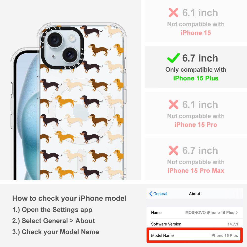 Cute Dachshund Phone Case - iPhone 15 Plus Case - MOSNOVO