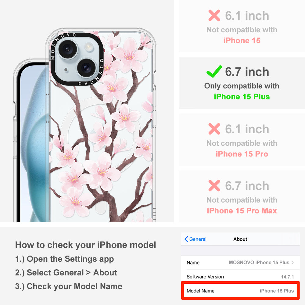 Cherry Blossom Flower Phone Case - iPhone 15 Plus Case - MOSNOVO