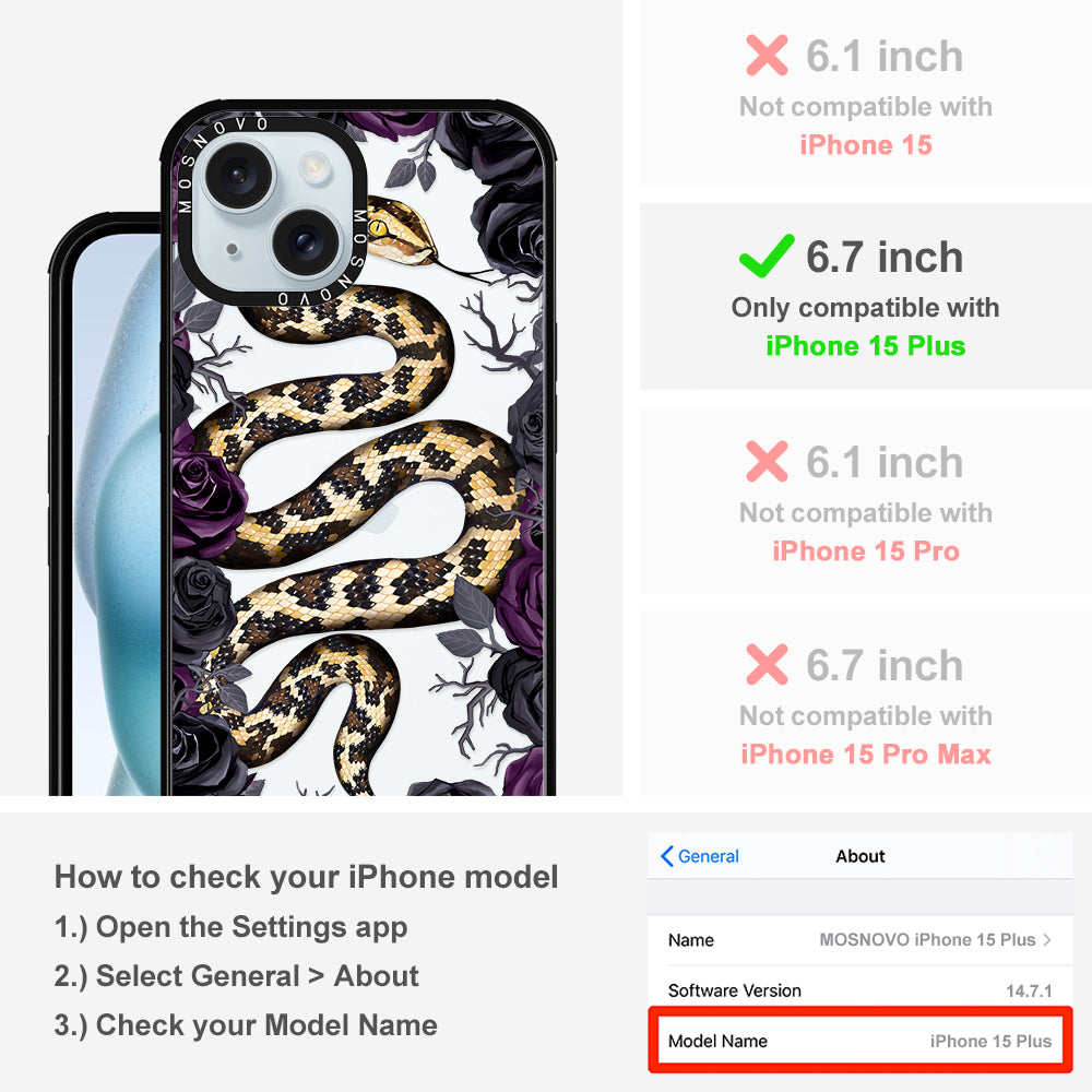 Secret Snake Garden Phone Case - iPhone 15 Plus Case - MOSNOVO