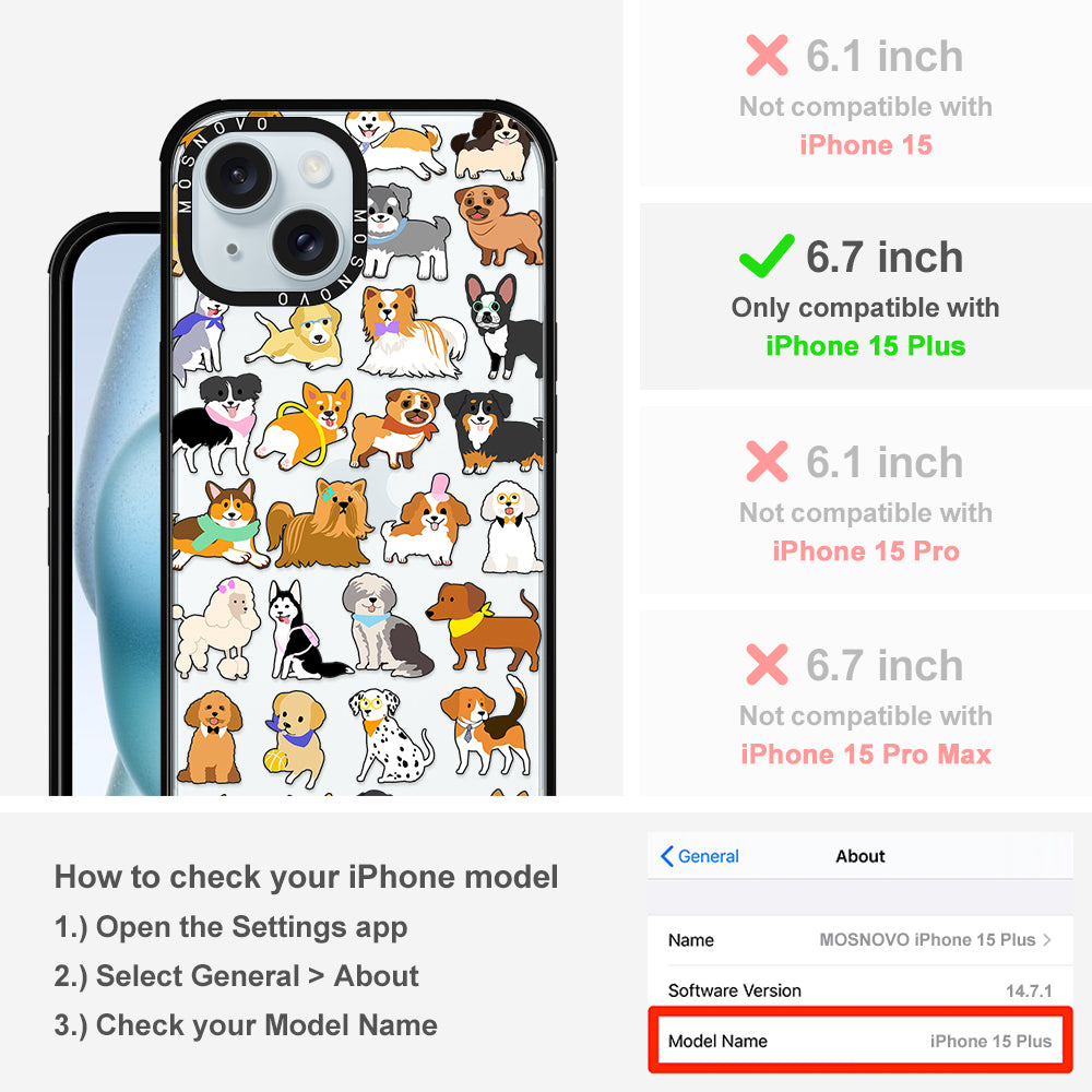 Cute Puppy Phone Case - iPhone 15 Plus Case - MOSNOVO