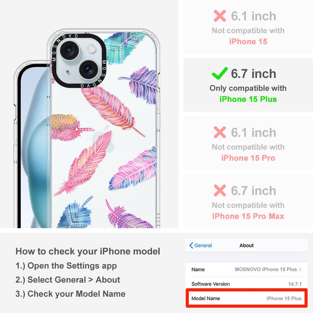 Tribal Feathers Phone Case - iPhone 15 Plus Case - MOSNOVO