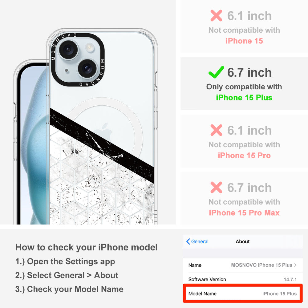 Marble Block Art Phone Case - iPhone 15 Plus Case - MOSNOVO