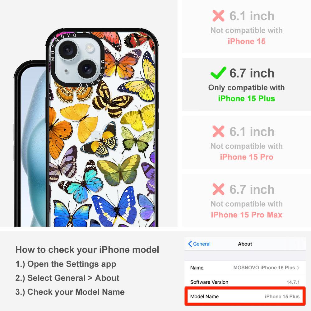Rainbow Butterfly Phone Case - iPhone 15 Plus Case - MOSNOVO