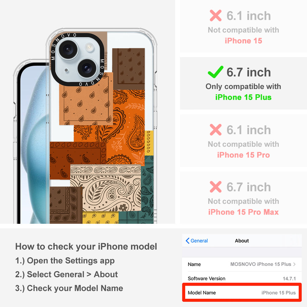Vintage Paisley Phone Case - iPhone 15 Plus Case - MOSNOVO