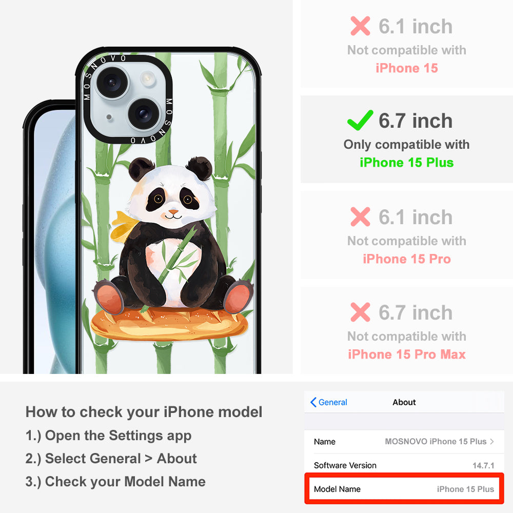 Bamboo Panda Phone Case - iPhone 15 Plus Case - MOSNOVO