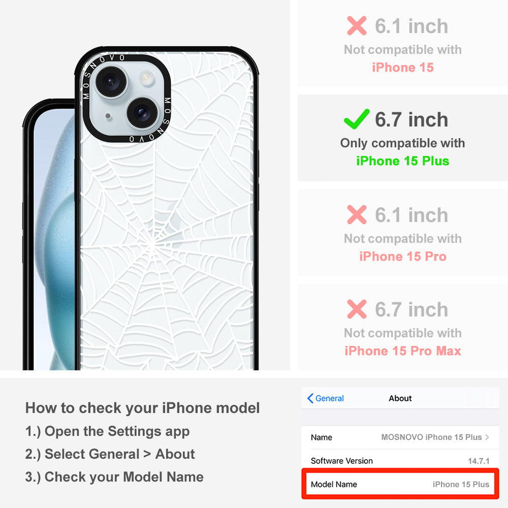 Spider Web Phone Case - iPhone 15 Plus Case - MOSNOVO