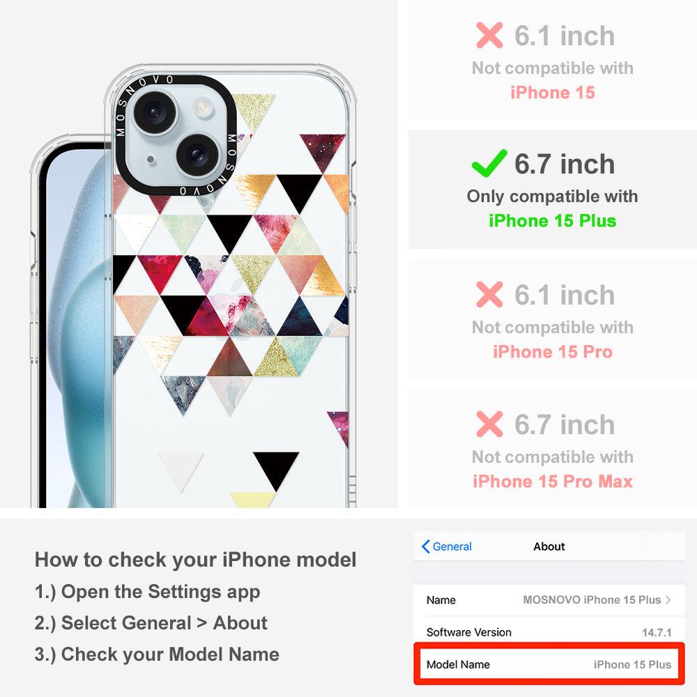 Triangles Stone Marble Phone Case - iPhone 15 Plus Case - MOSNOVO