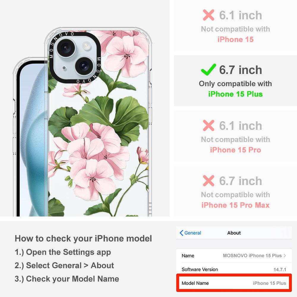 Geranium Phone Case - iPhone 15 Plus Case - MOSNOVO