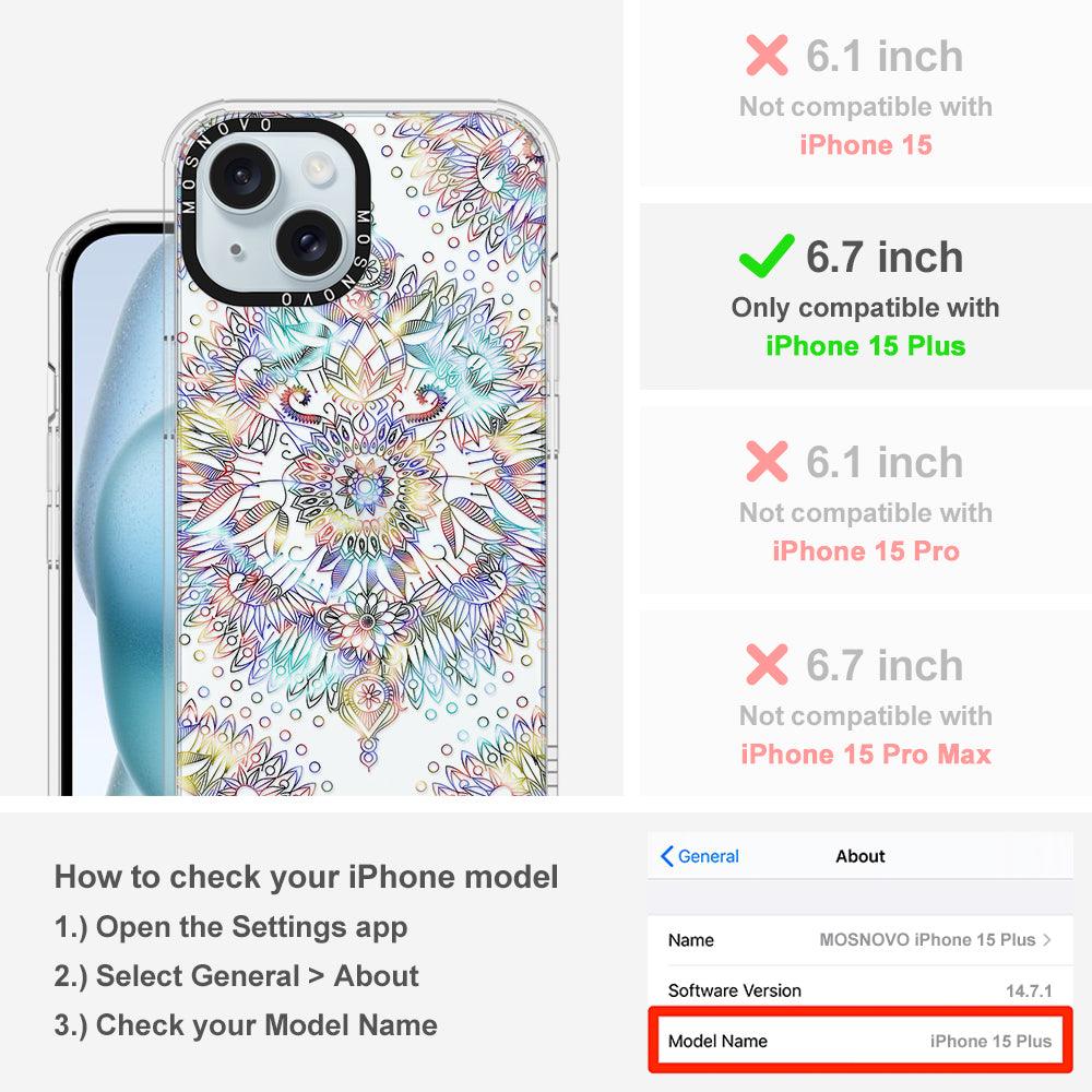 Rainbow Mandala Phone Case - iPhone 15 Plus Case - MOSNOVO