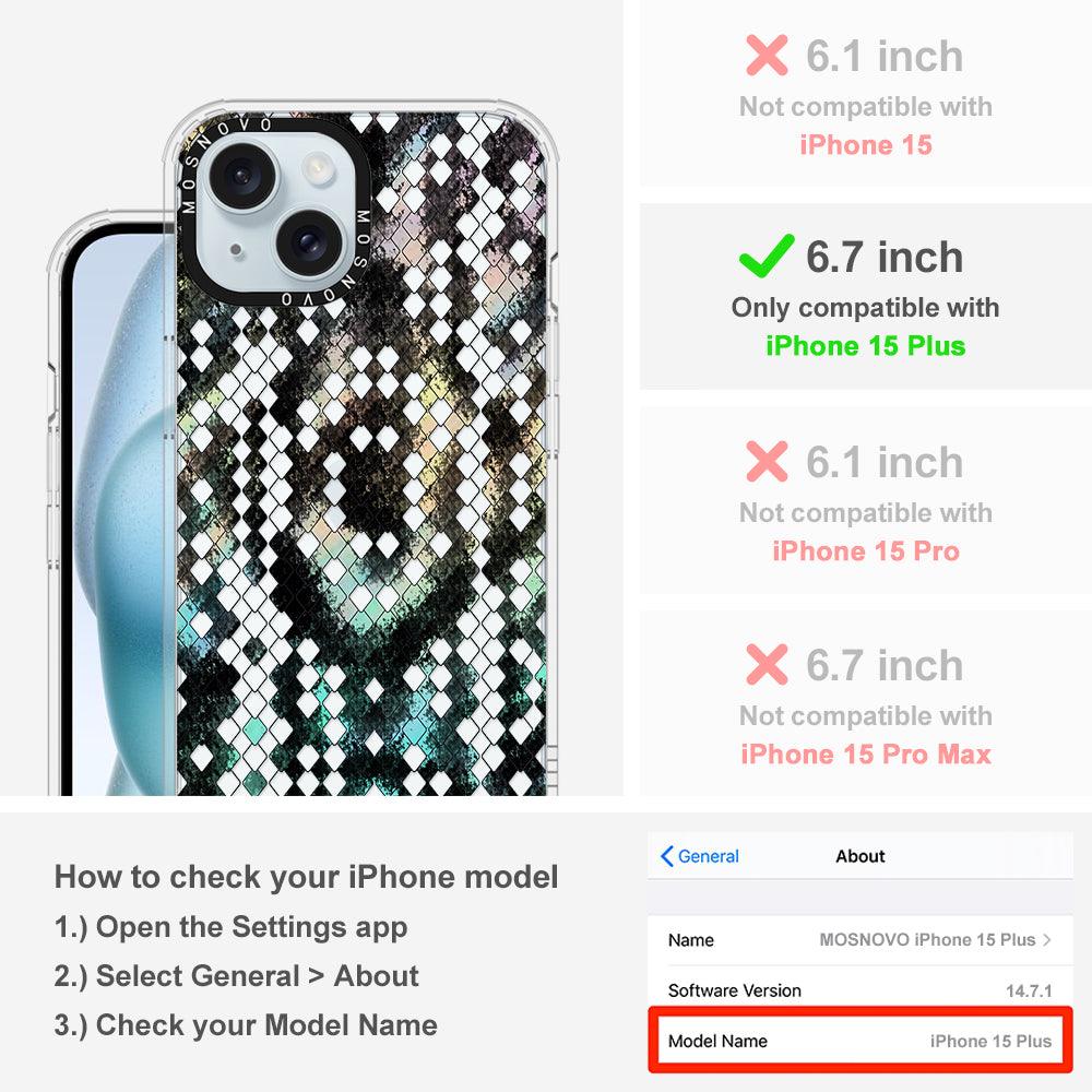 Rainbow Snake Print Phone Case - iPhone 15 Plus Case - MOSNOVO