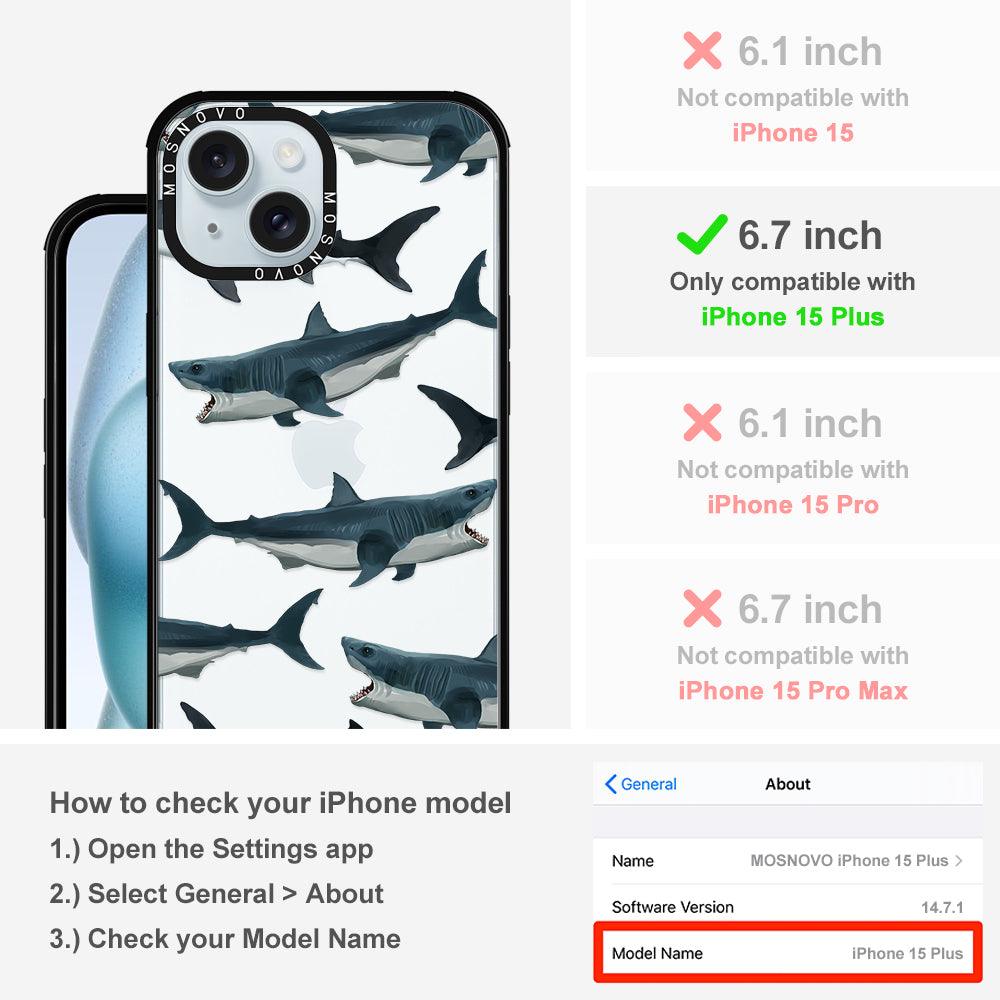 White Shark Phone Case - iPhone 15 Plus Case - MOSNOVO