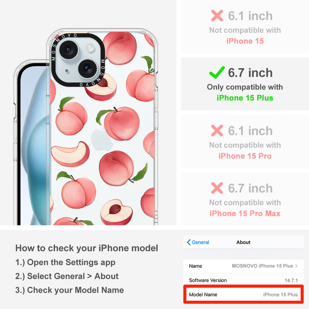 Cute Peach Phone Case - iPhone 15 Plus Case - MOSNOVO