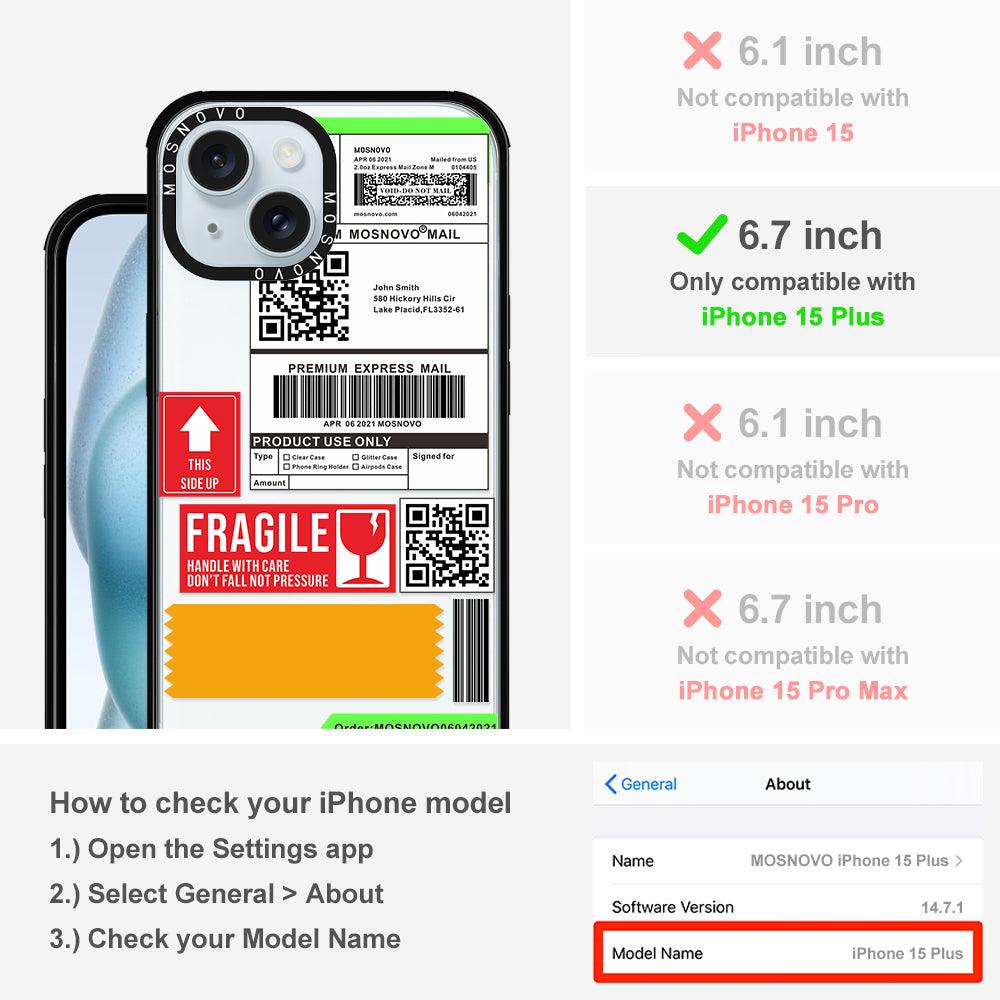 MOSNOVO LABEL Phone Case - iPhone 15 Plus Case - MOSNOVO